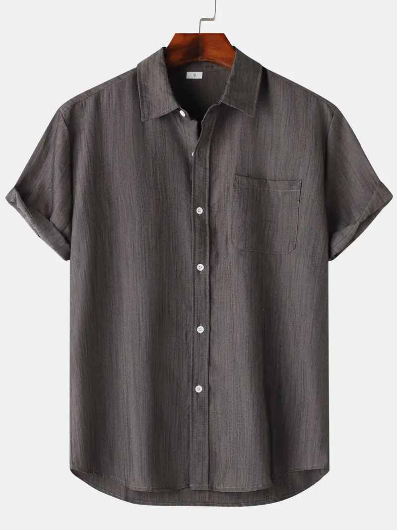 Men’s Lightweight Casual Short Sleeve Button Shirt