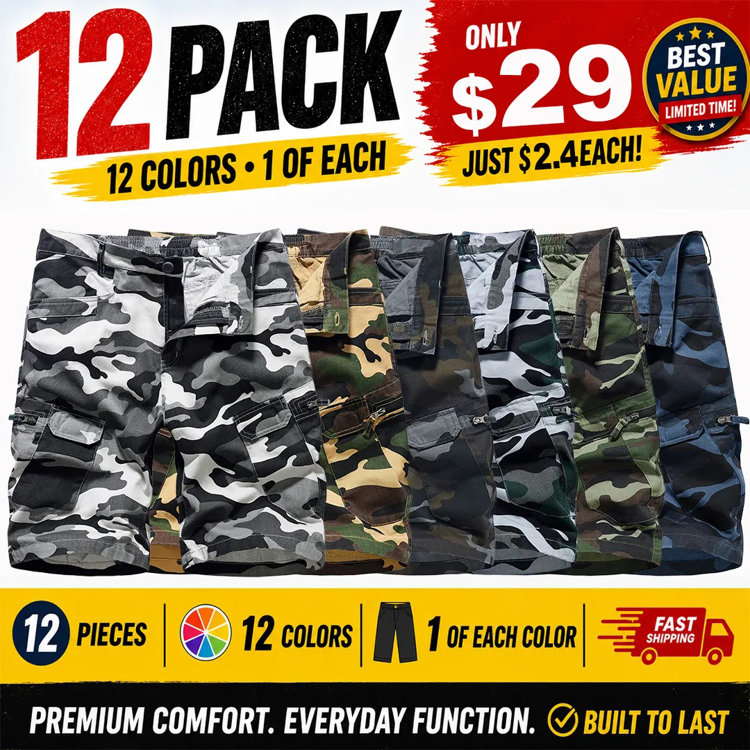 Clearance Sale⚡12 Pack for $29⚡- Men's Camouflage Cargo Shorts