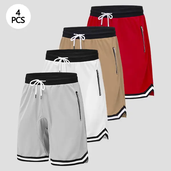 Men's Athletic Basketball Shorts – Quick Dry Lightweight Mesh Gym Shorts with Zipper Pocket