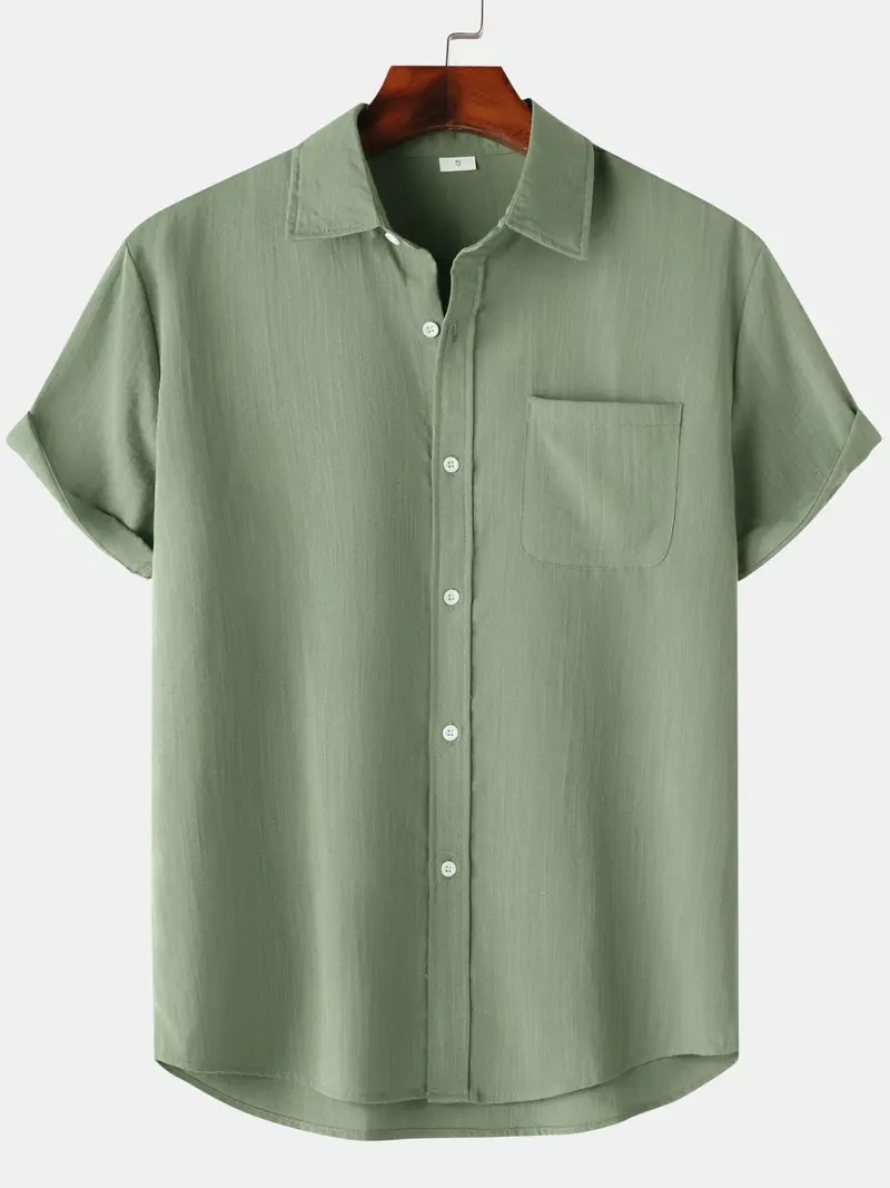 Men’s Lightweight Casual Short Sleeve Button Shirt