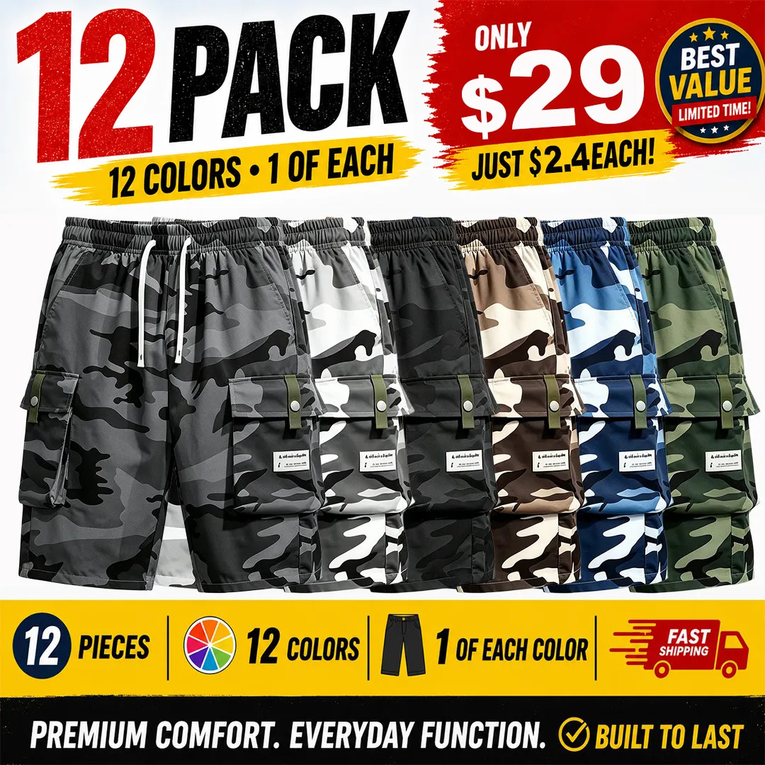 Clearance Sale⚡12 Pack for $29⚡- Men's Camouflage Cargo Shorts