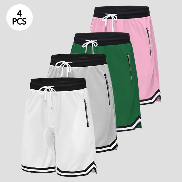 Men's Athletic Basketball Shorts – Quick Dry Lightweight Mesh Gym Shorts with Zipper Pocket