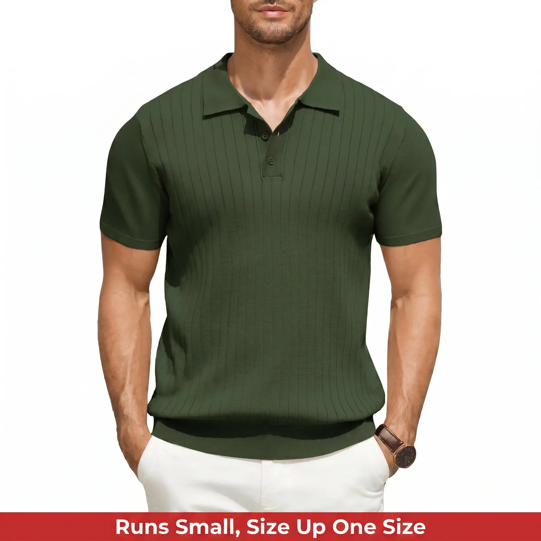 Men’s Knit Polo Shirt 4-Pack | Lightweight Short Sleeve Textured Casual Tops