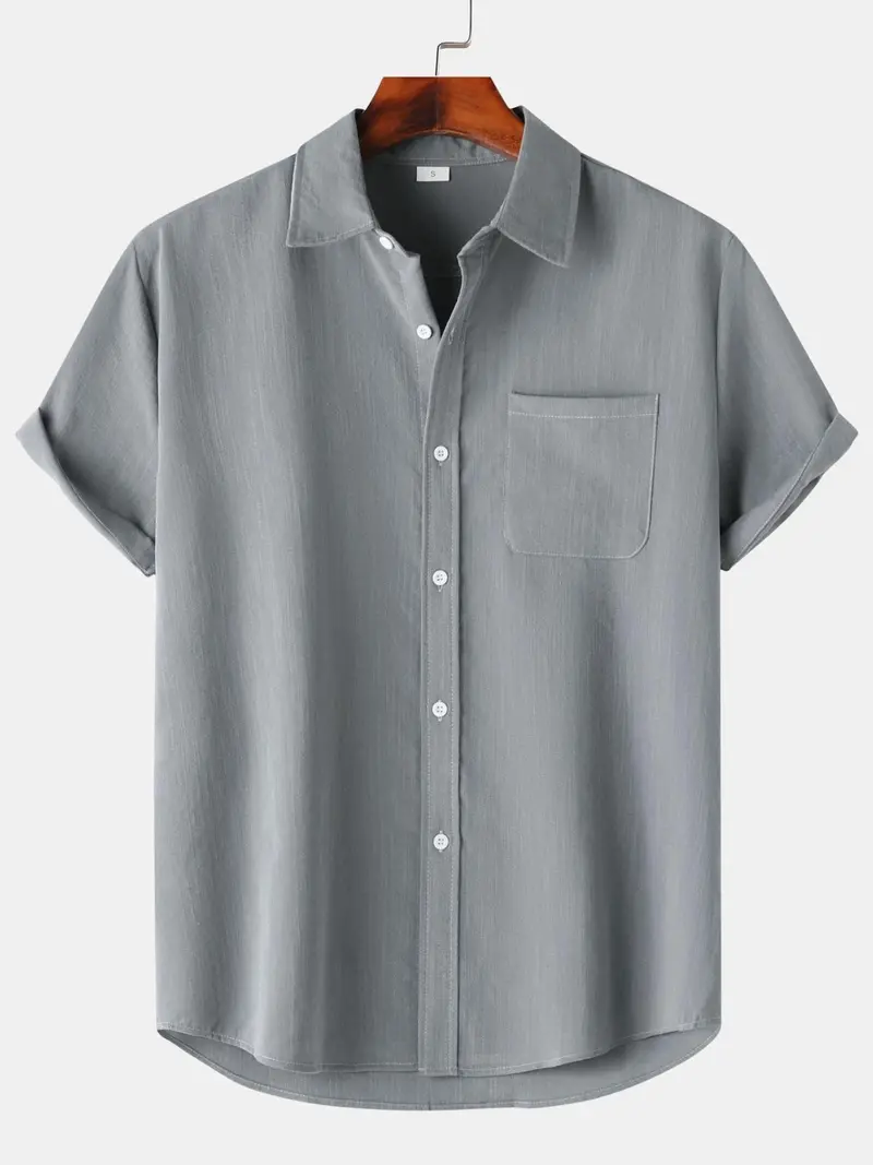 Men’s Lightweight Casual Short Sleeve Button Shirt