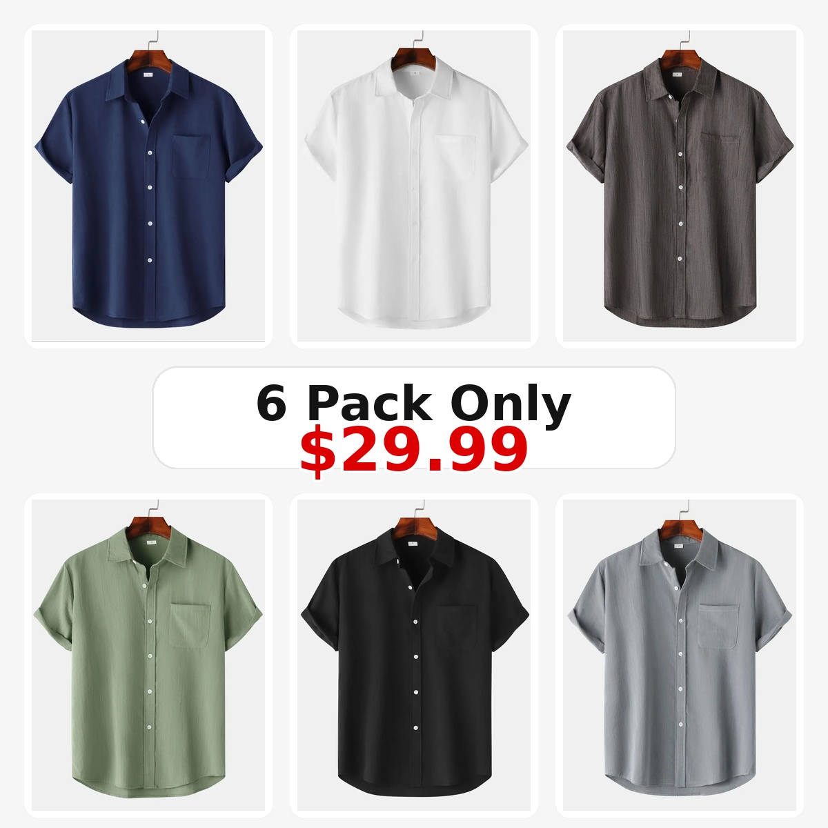 Men’s Lightweight Casual Short Sleeve Button Shirt
