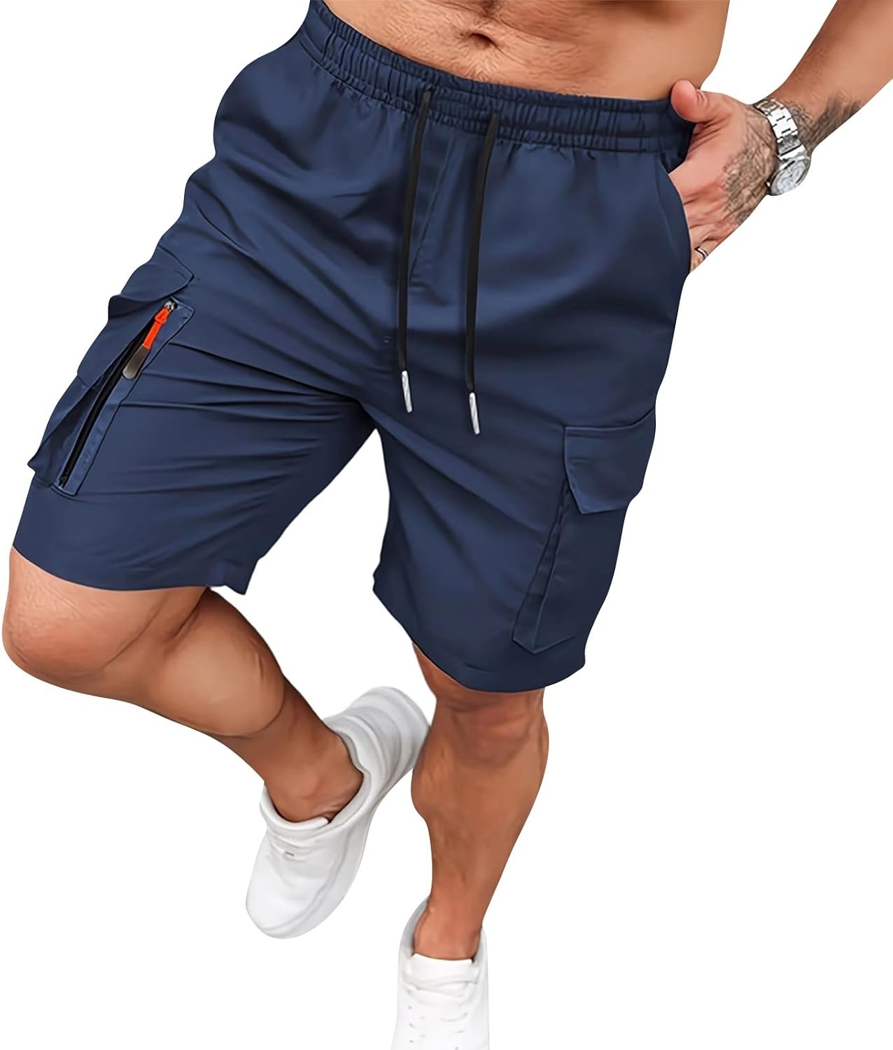 Men's Lightweight Quick-Dry Cargo Shorts with Multi-Pocket Design