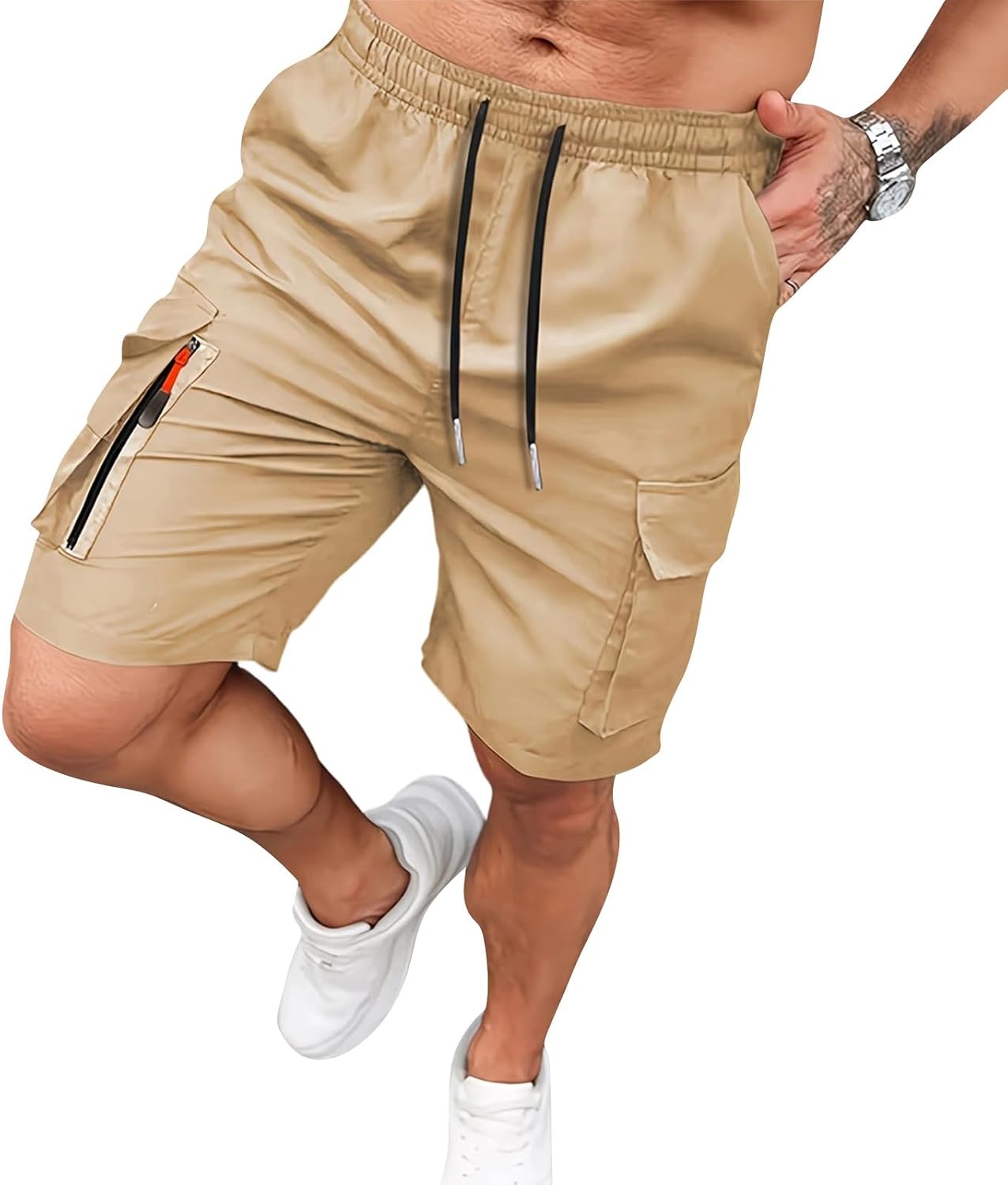 Men's Lightweight Quick-Dry Cargo Shorts with Multi-Pocket Design