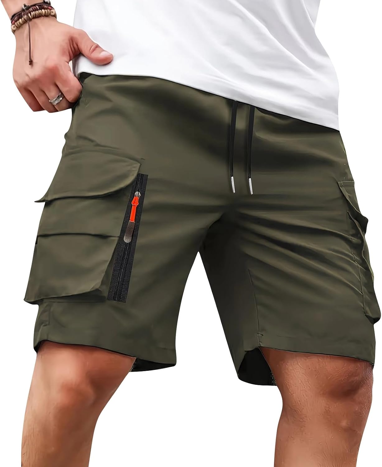 Men's Lightweight Quick-Dry Cargo Shorts with Multi-Pocket Design