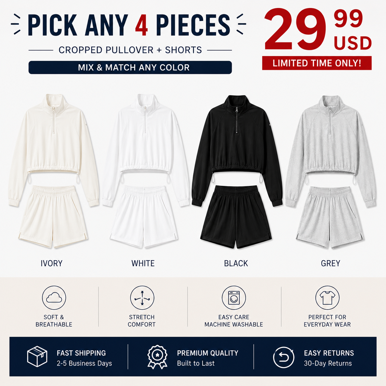 🔥Hot Deal! Women's 8-Piece Tracksuit Set | Limited Time Clearance