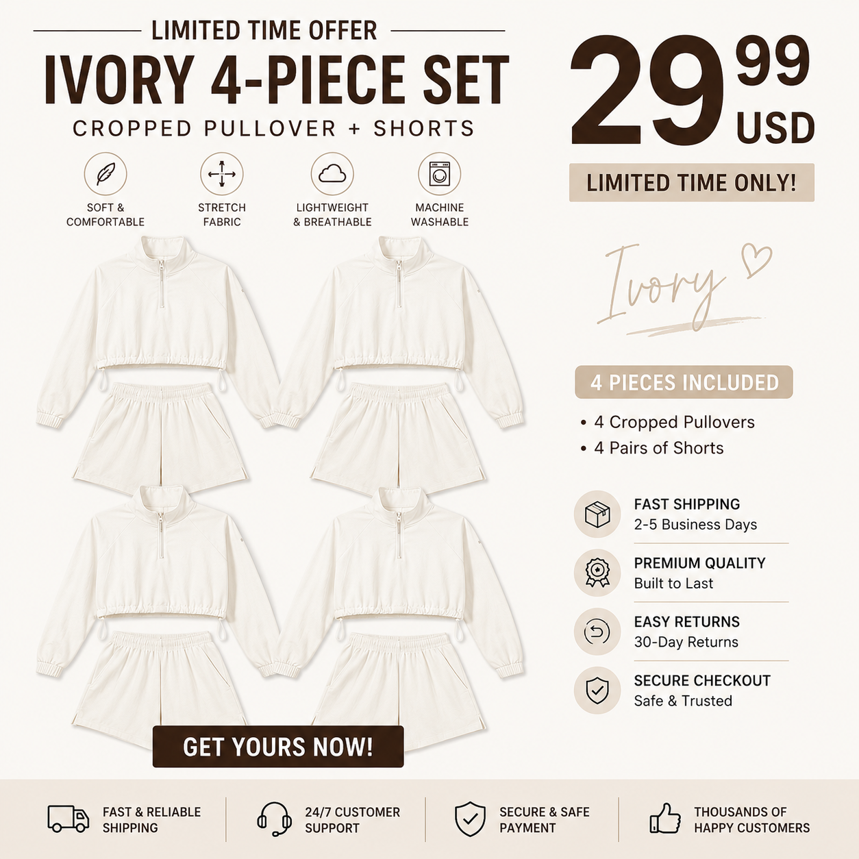 🔥Hot Deal! Women's 8-Piece Tracksuit Set | Limited Time Clearance