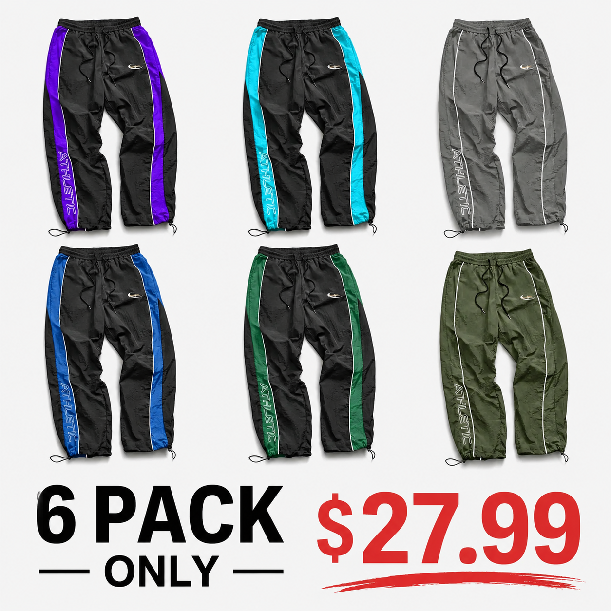 Men's Casual Sporty Long Pants with Elastic Cuffs