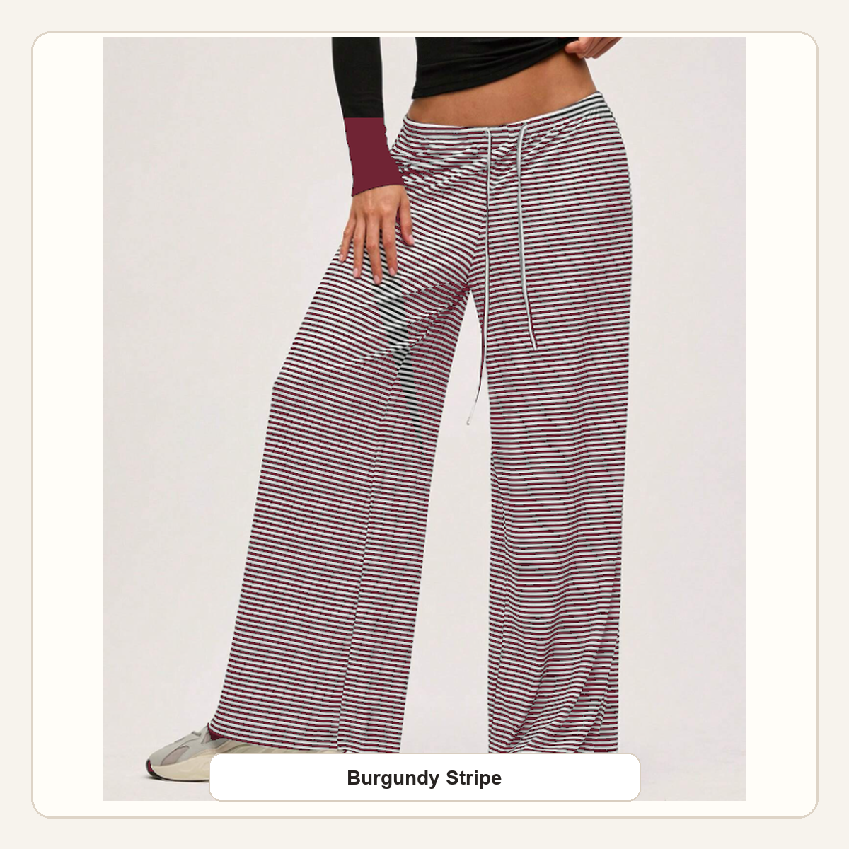 Women's Striped Wide-Leg Drawstring Lounge Pants