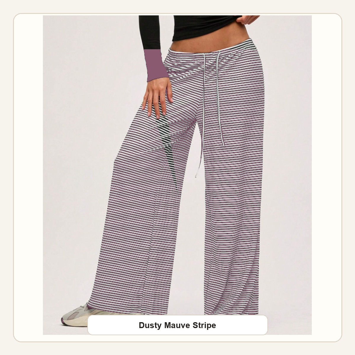 Women's Striped Wide-Leg Drawstring Lounge Pants
