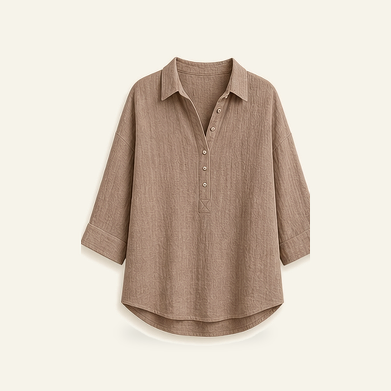 🥰12 Pack Only$36.99-Women's Linen-Gauze Button Placket Collared Blouses