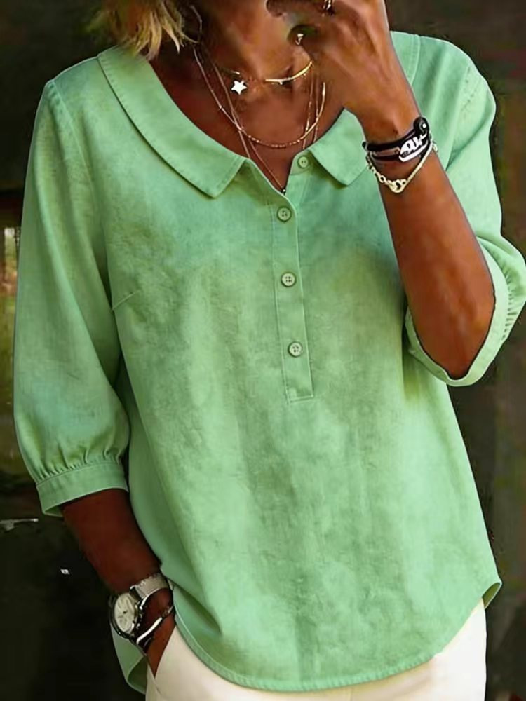 Stylish, comfortable, and versatile - Women's collared button-down top
