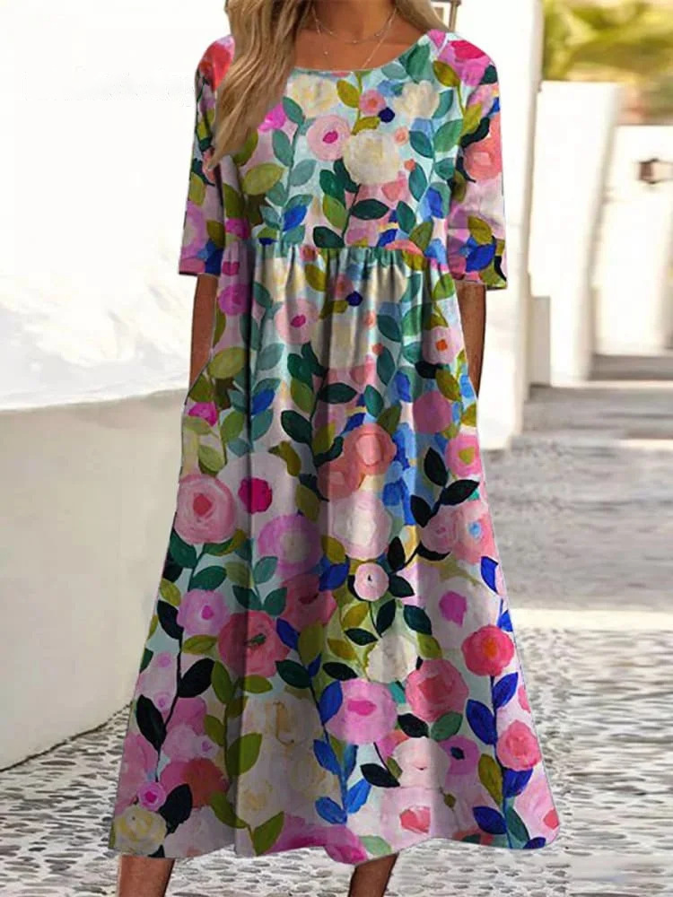 Wunderschön und bequem – ein weiches, stilvolles bedrucktes Kleid in großen Größen