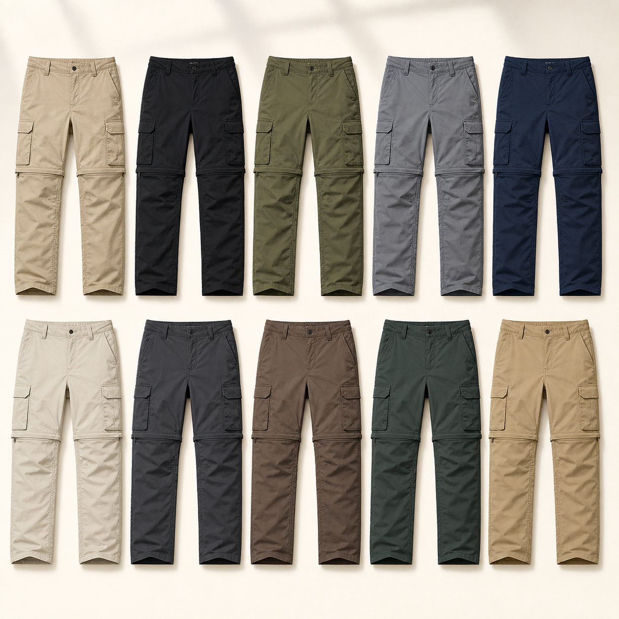 Ten color lineup men's convertible hiking pants