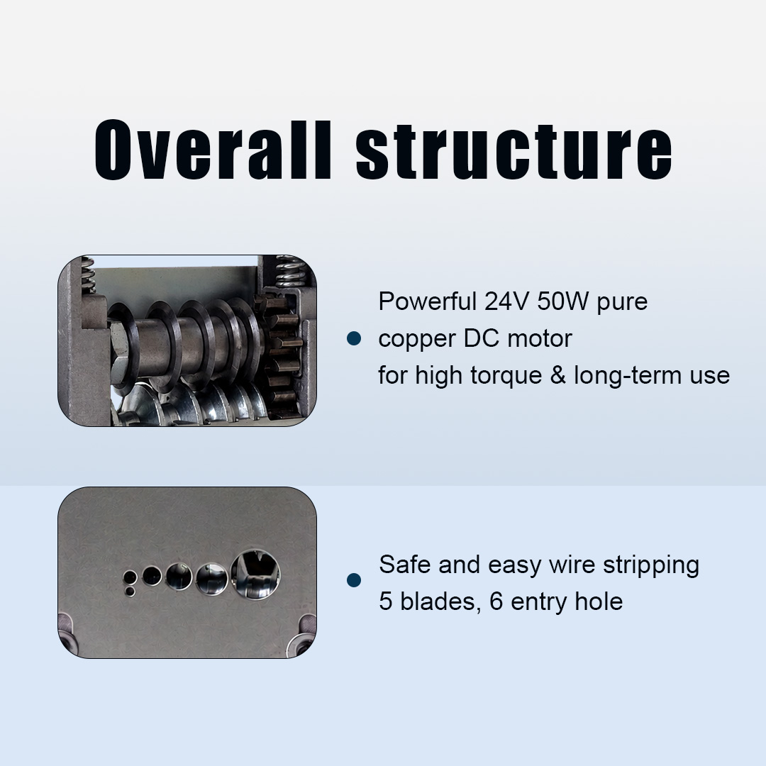 Small electric wire stripping machine