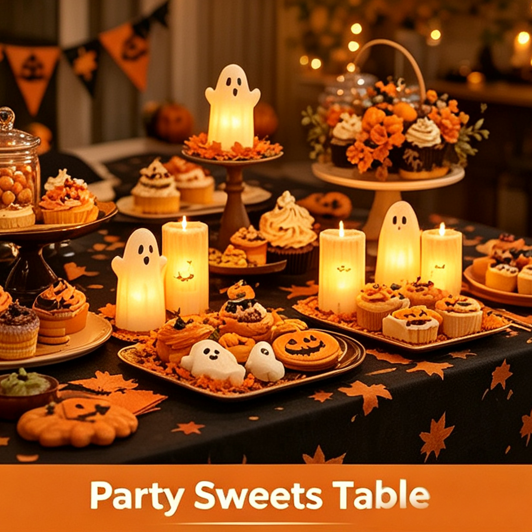 Cozy Autumn PumpkinCandle Tower I Led FlamelessHoliday Decor