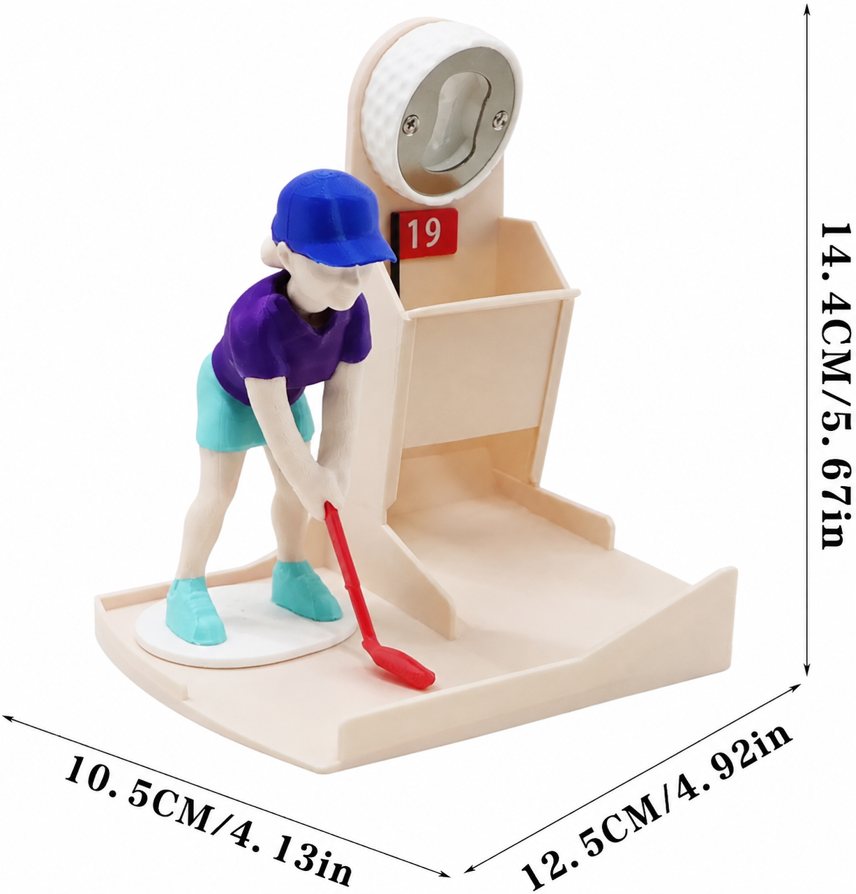 Golf Bottle Opener with Cap Launcher