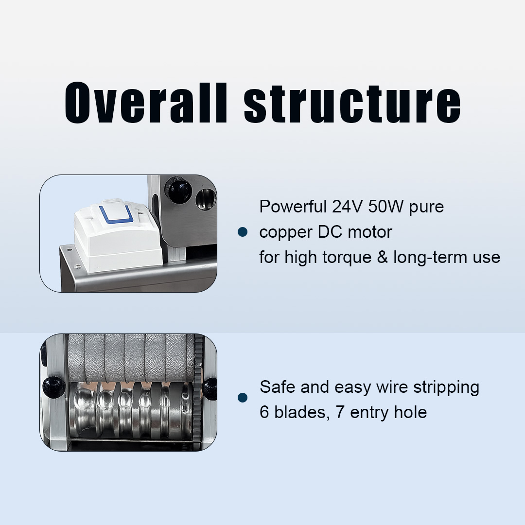 Small electric wire stripping machine