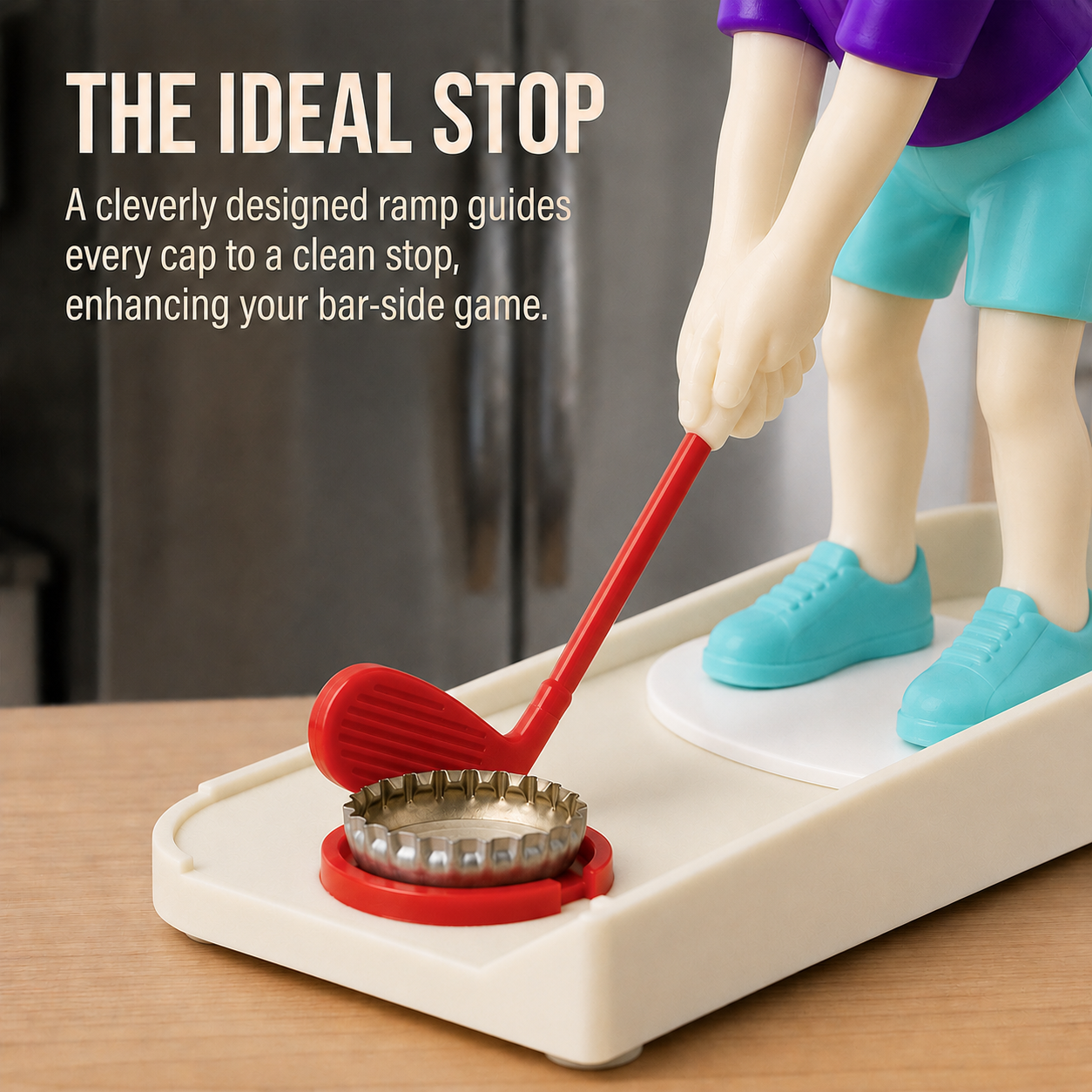 Golf Bottle Opener with Cap Launcher