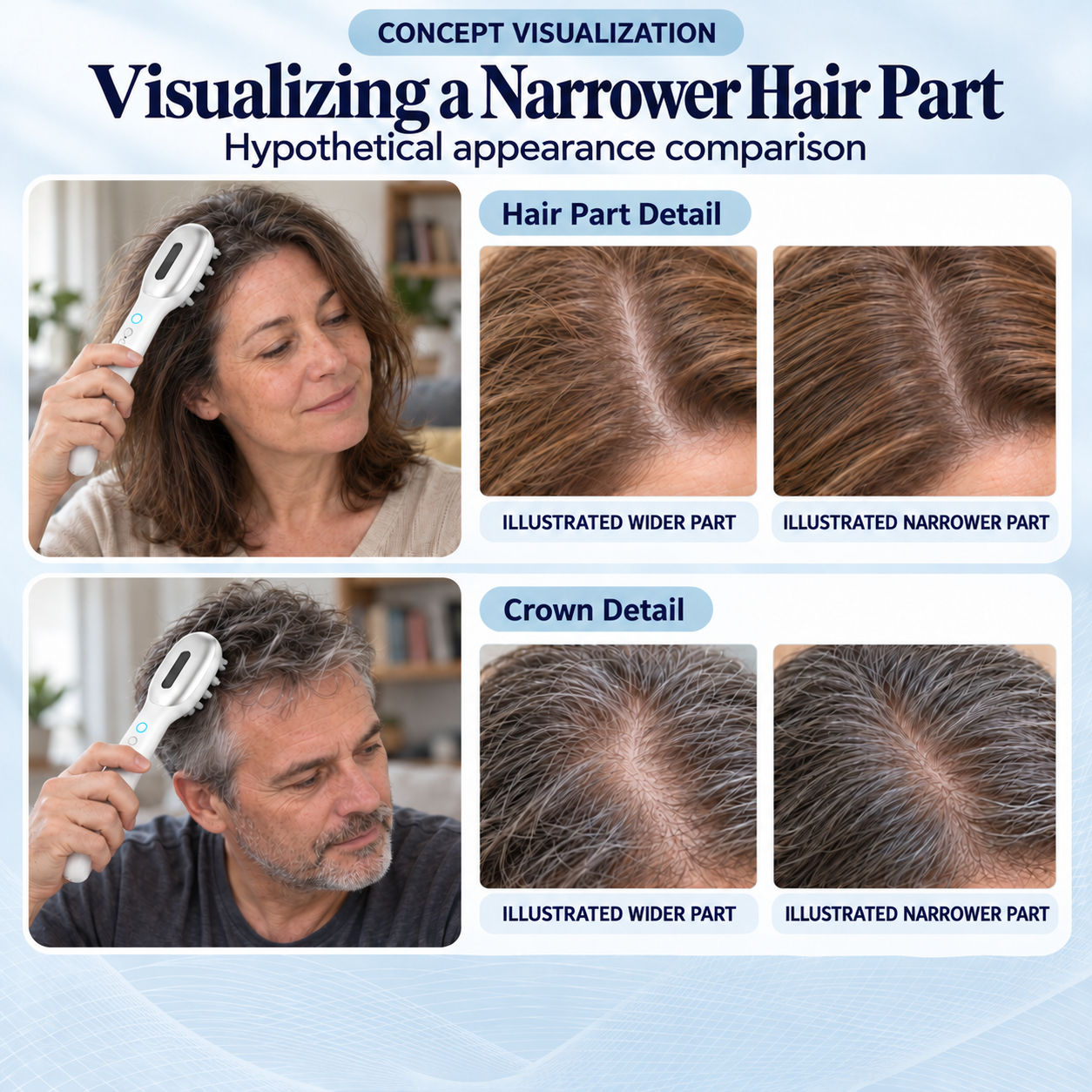 Essence Infusing Blue-Red Light Microcurrent Scalp Massage Comb