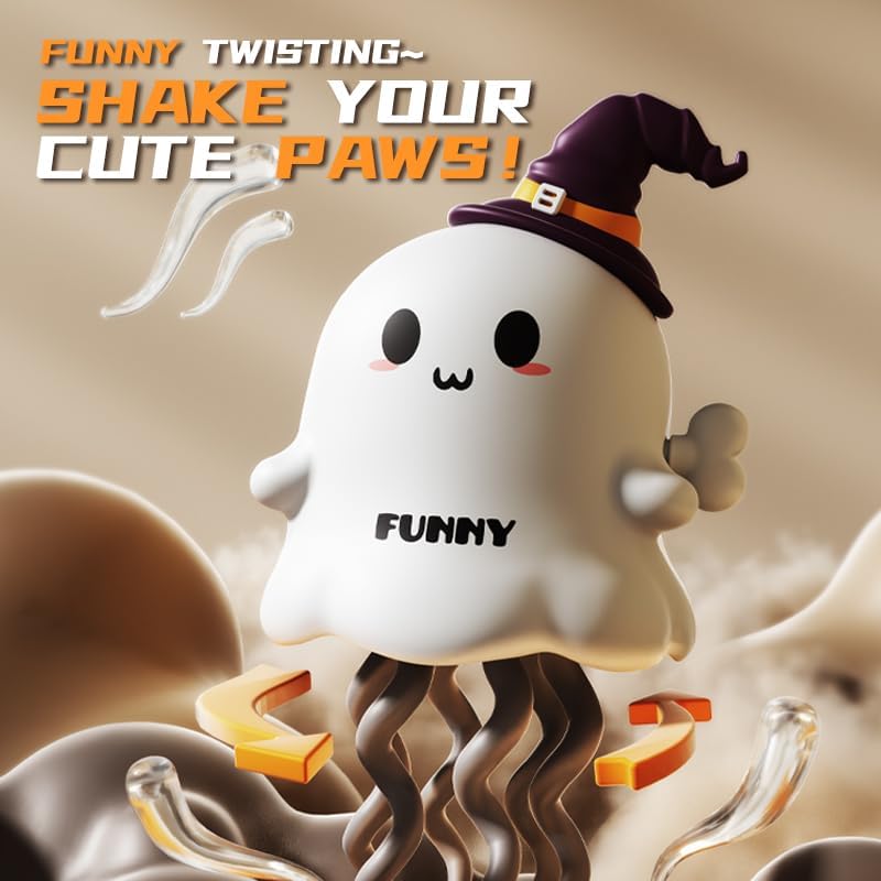 Halloween Wind-Up Ghost and Pumpkin Decoration