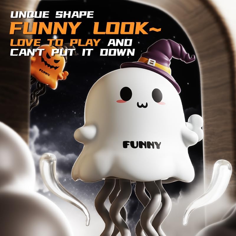 Halloween Wind-Up Ghost and Pumpkin Decoration