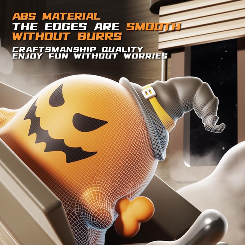Halloween Wind-Up Ghost and Pumpkin Decoration