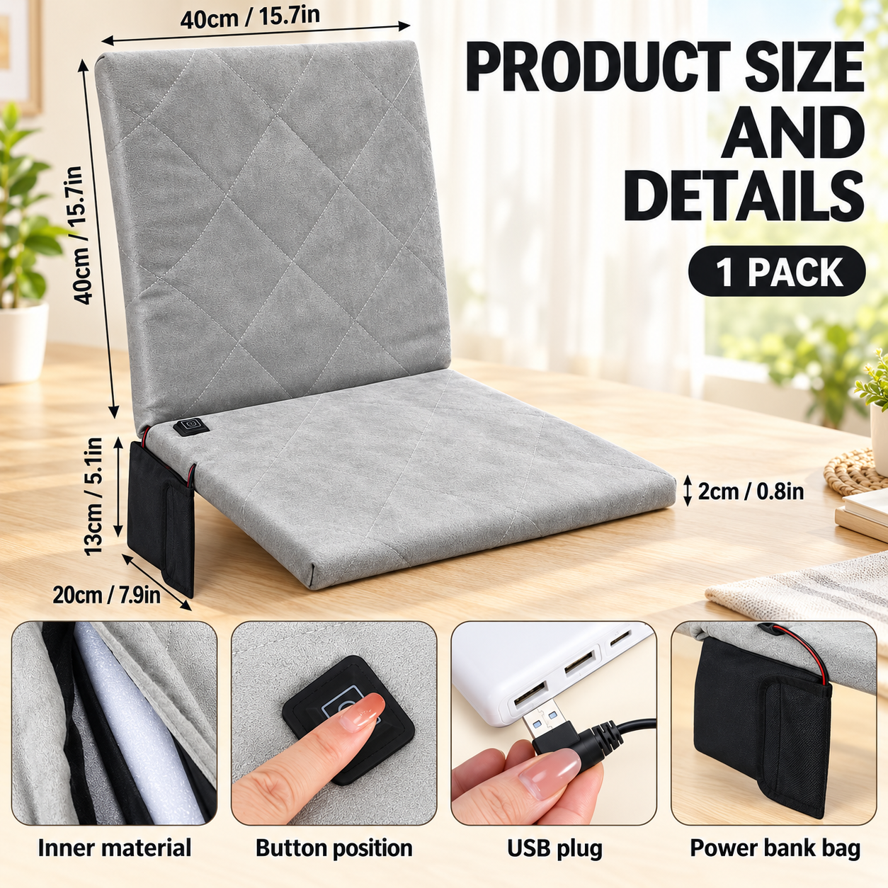 Heated seat cushion for wheelchairs