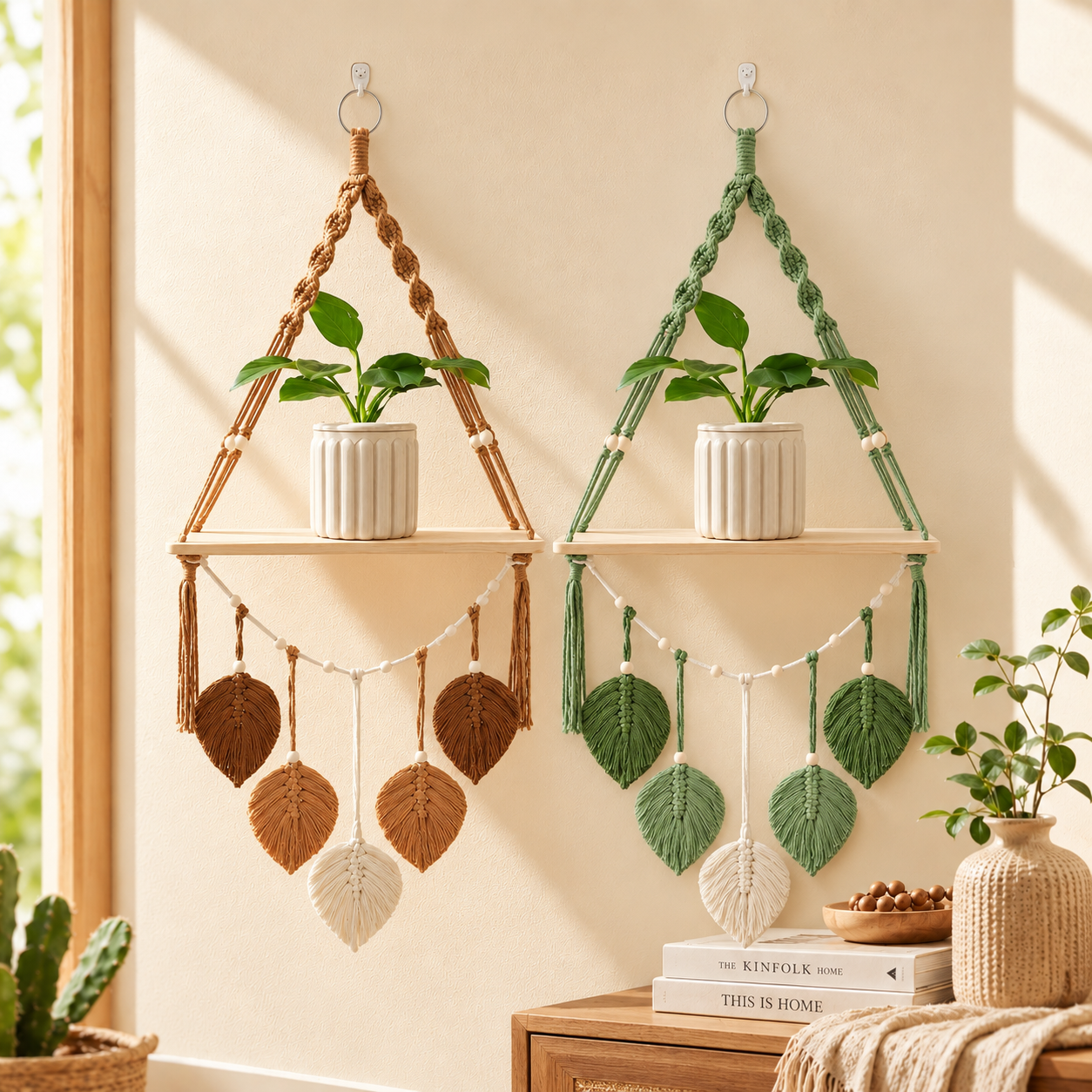 Woven Leaf Storage Shelf-2-Pack