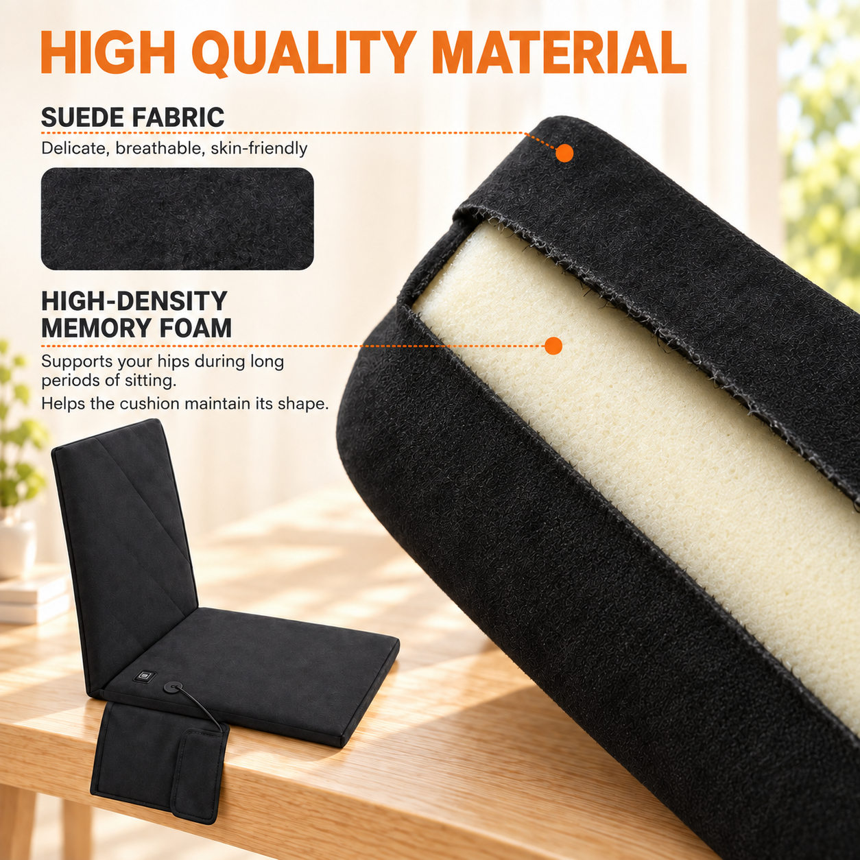 Heated seat cushion for wheelchairs