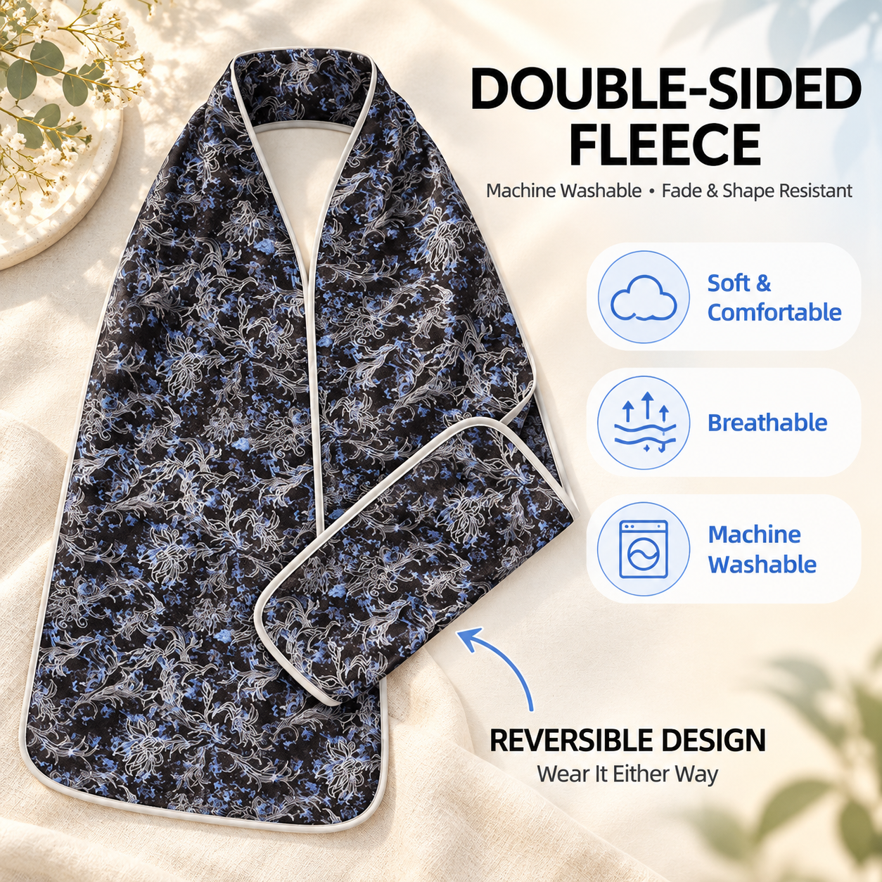 Elegant dining scarf for seniors（Two-pack）