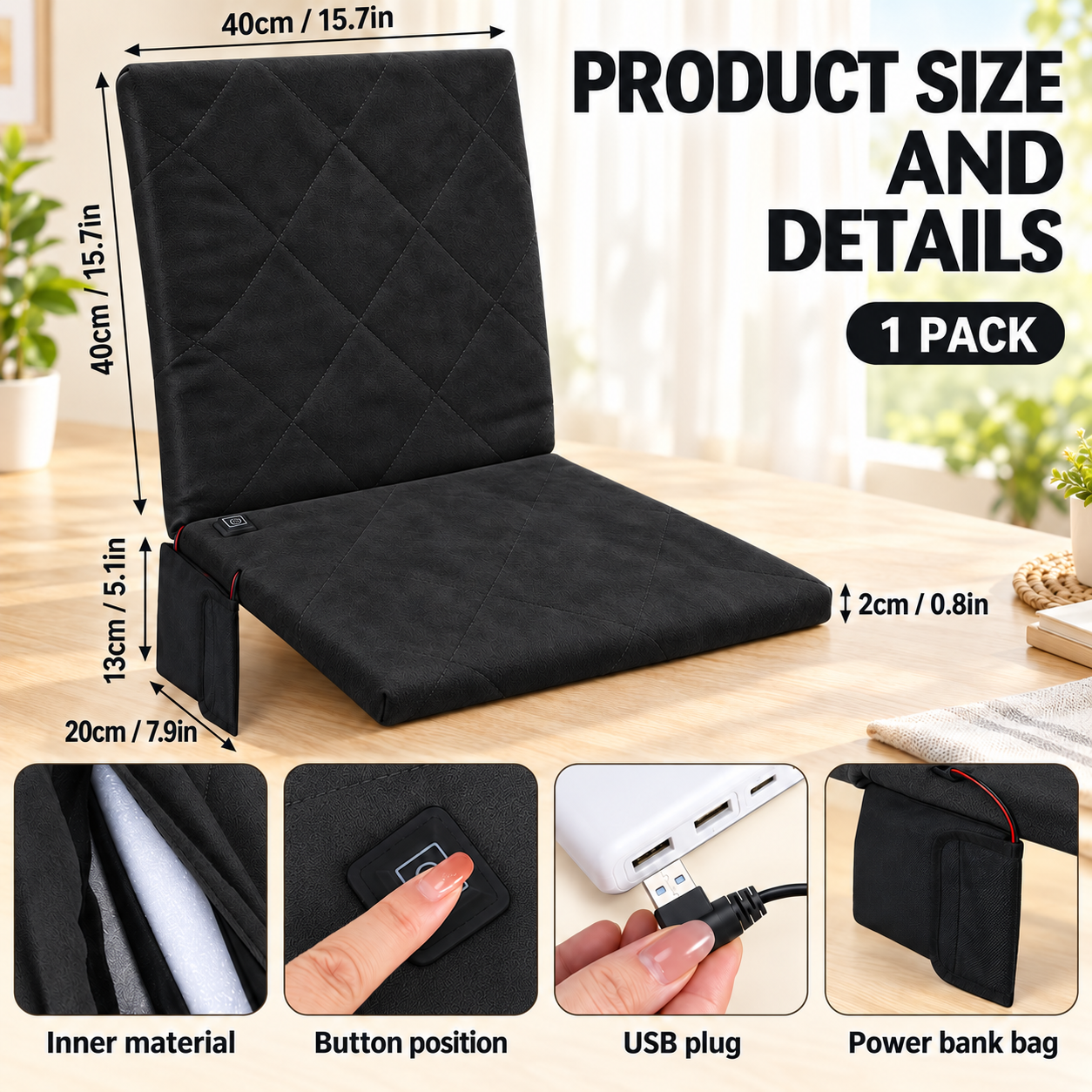 Heated seat cushion for wheelchairs