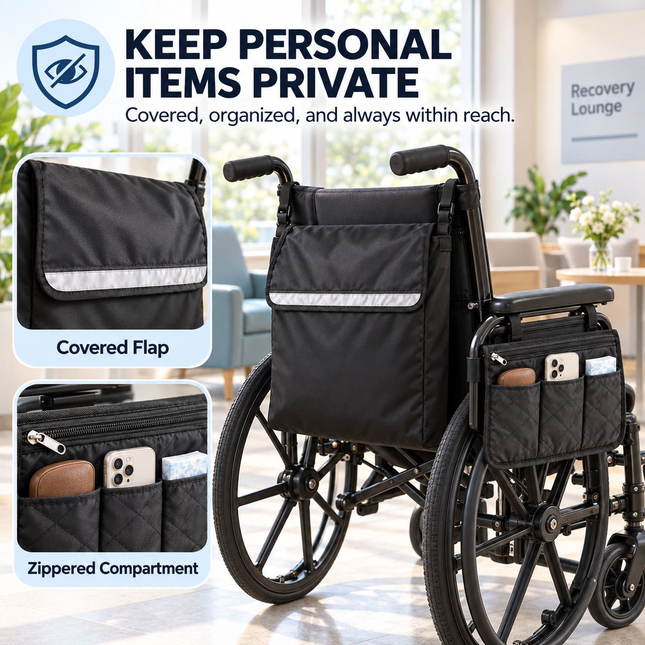 EasyReach Wheelchair Storage Duo（Large capacity + three pockets）