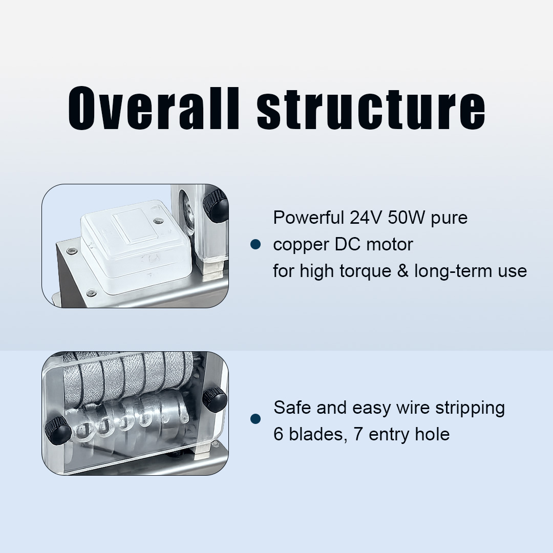 Small electric wire stripping machine