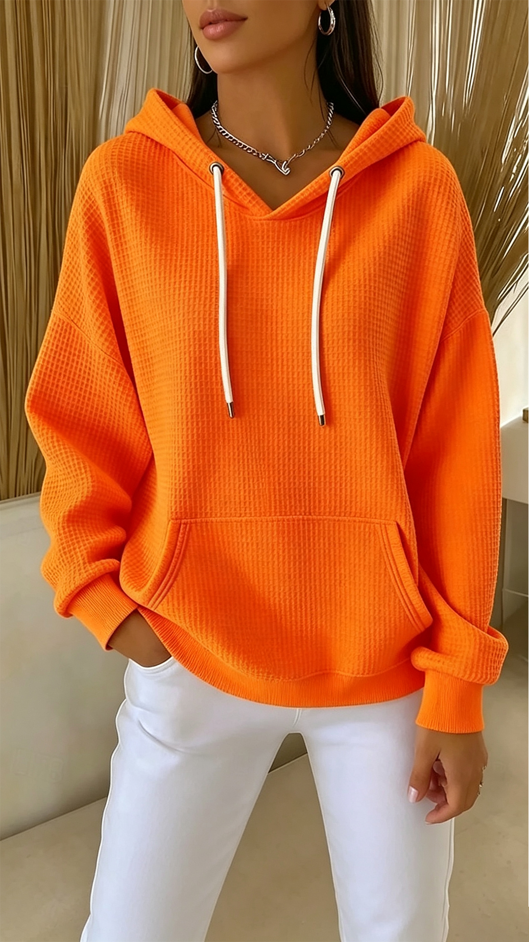 Women's Pullover Hoodie Sweatshirt Pocket Plain Casual Long Sleeve Hooded Regular Tops Blue Black White Pink Fuchsia Spring Fall Winter