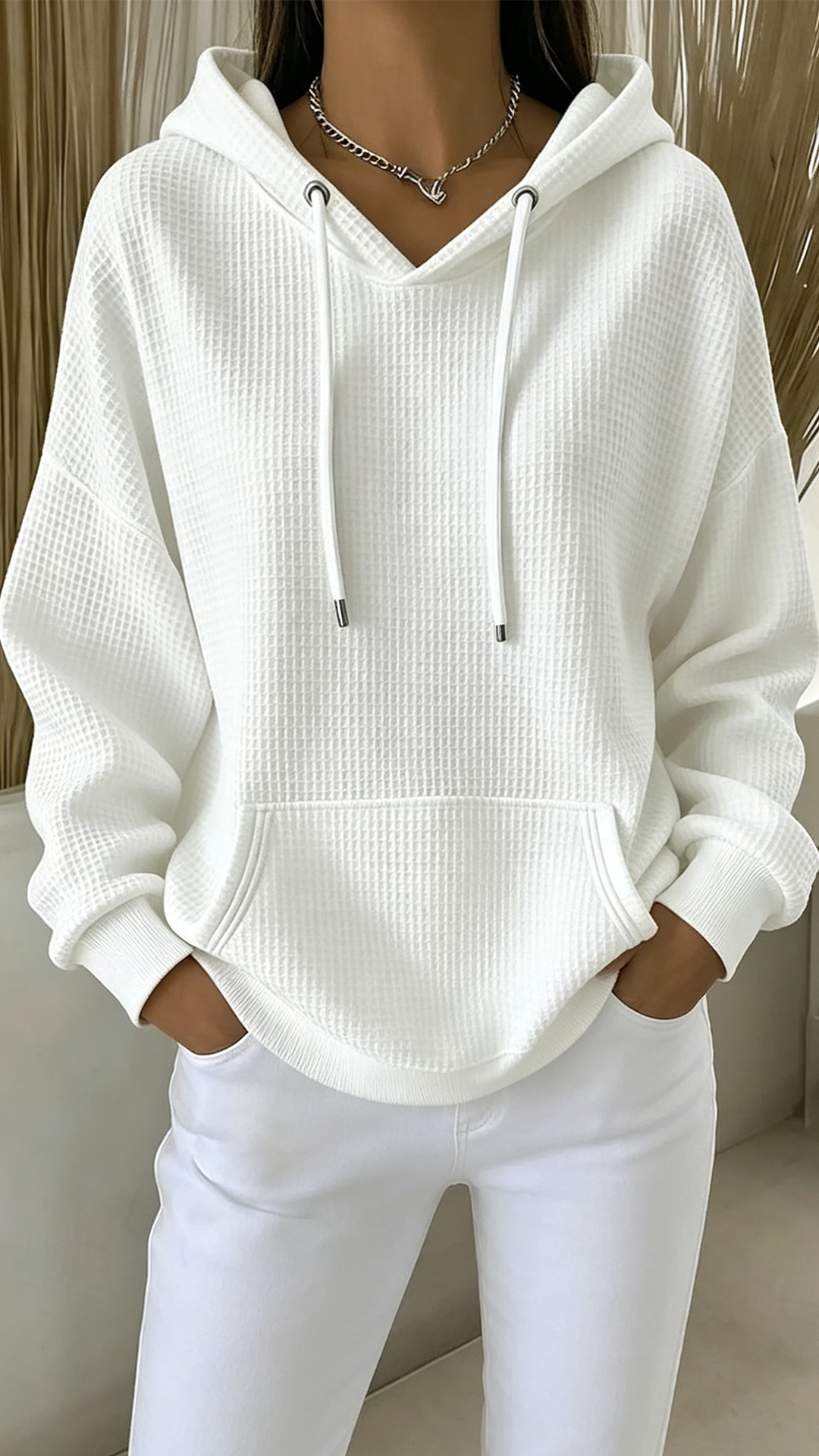 Women's Pullover Hoodie Sweatshirt Pocket Plain Casual Long Sleeve Hooded Regular Tops Blue Black White Pink Fuchsia Spring Fall Winter