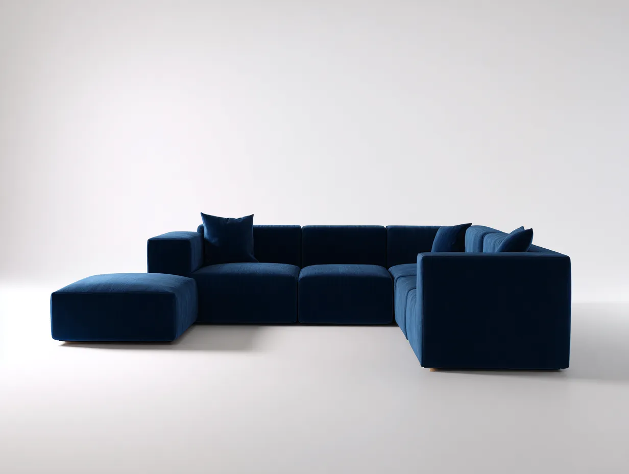 Conjunto De Sofá Esquinero modular 312x225x83 cm - azul marino - composición amplia para salón-Varosohaus
