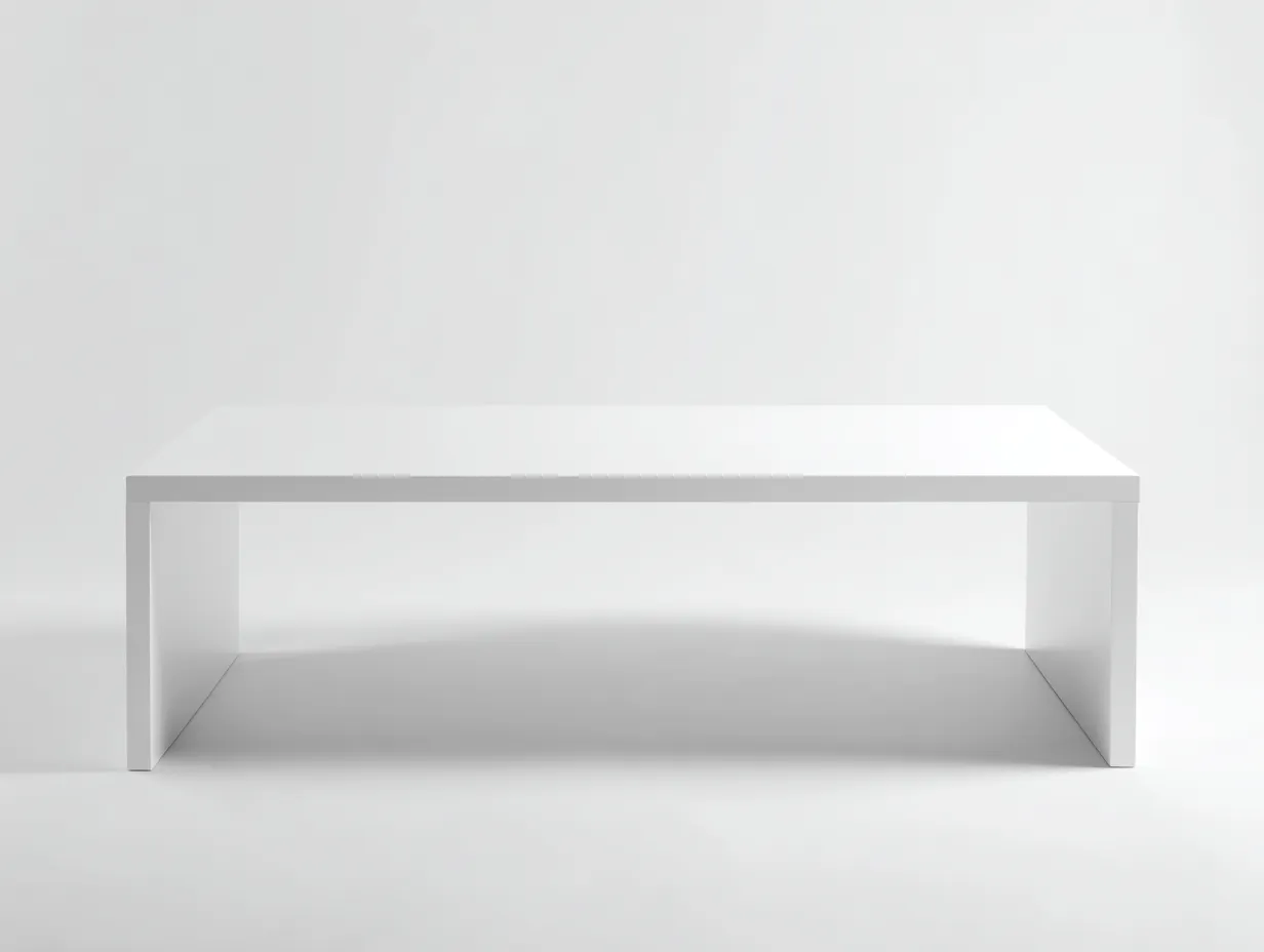 Mesa De Centro baja 117x60x36 cm - blanco - estructura recta para salón-Varosohaus