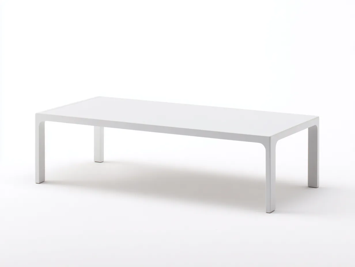 Mesa De Centro minimalista 121x59x38 cm - blanco mate - patas abiertas para salón-Varosohaus
