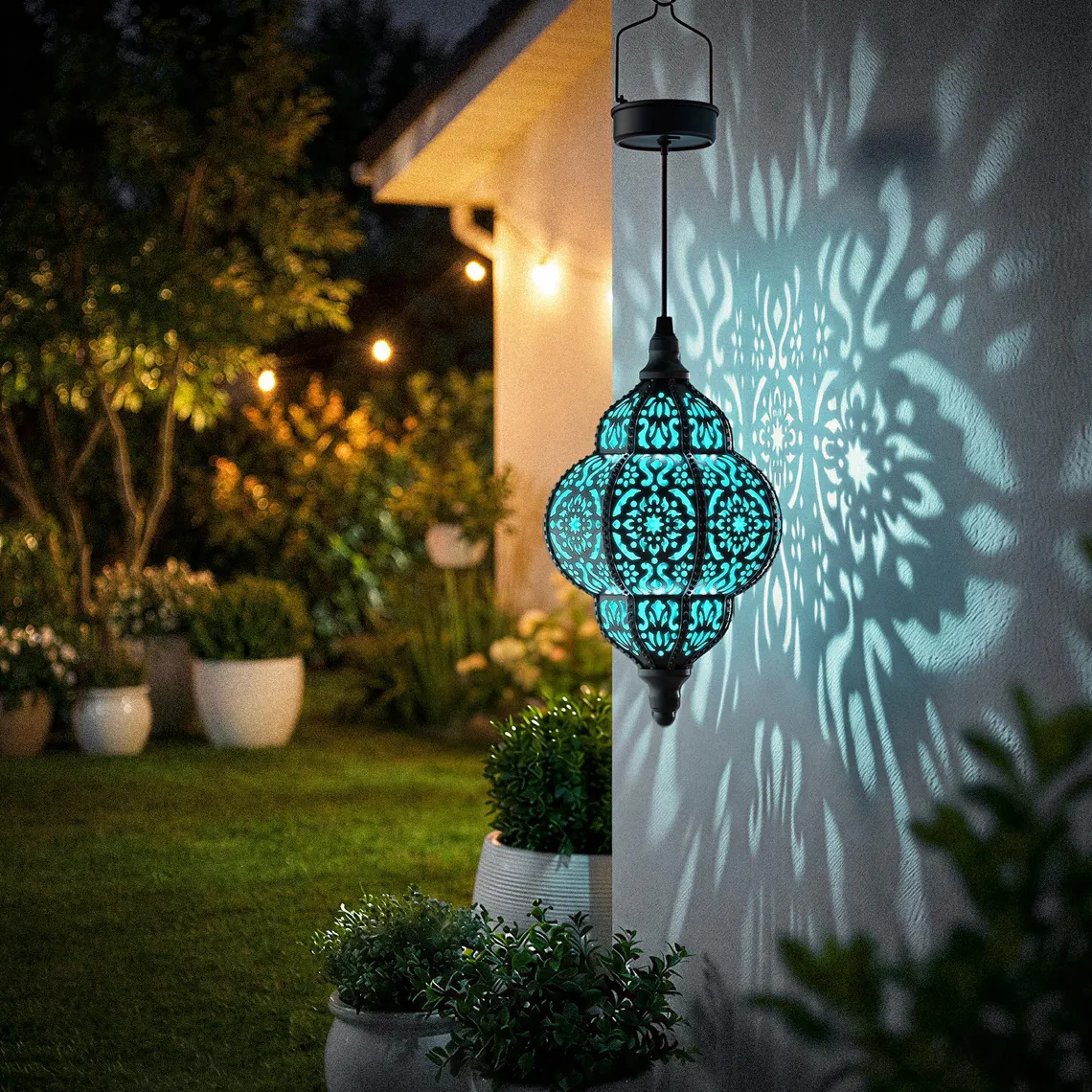 Moroccan Style Hanging Solar Lantern