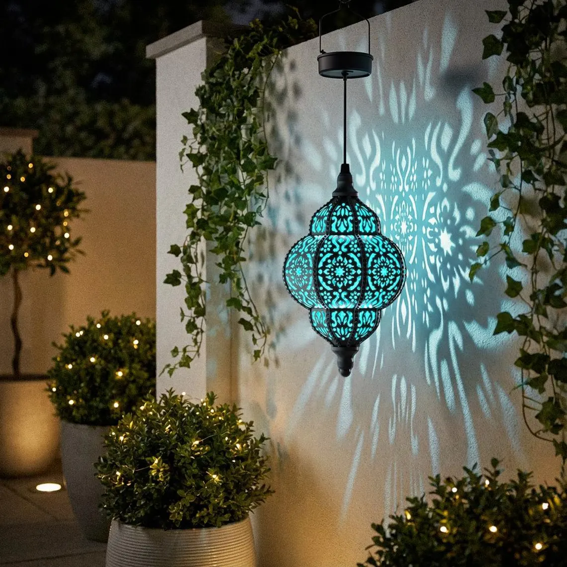 Moroccan Style Hanging Solar Lantern