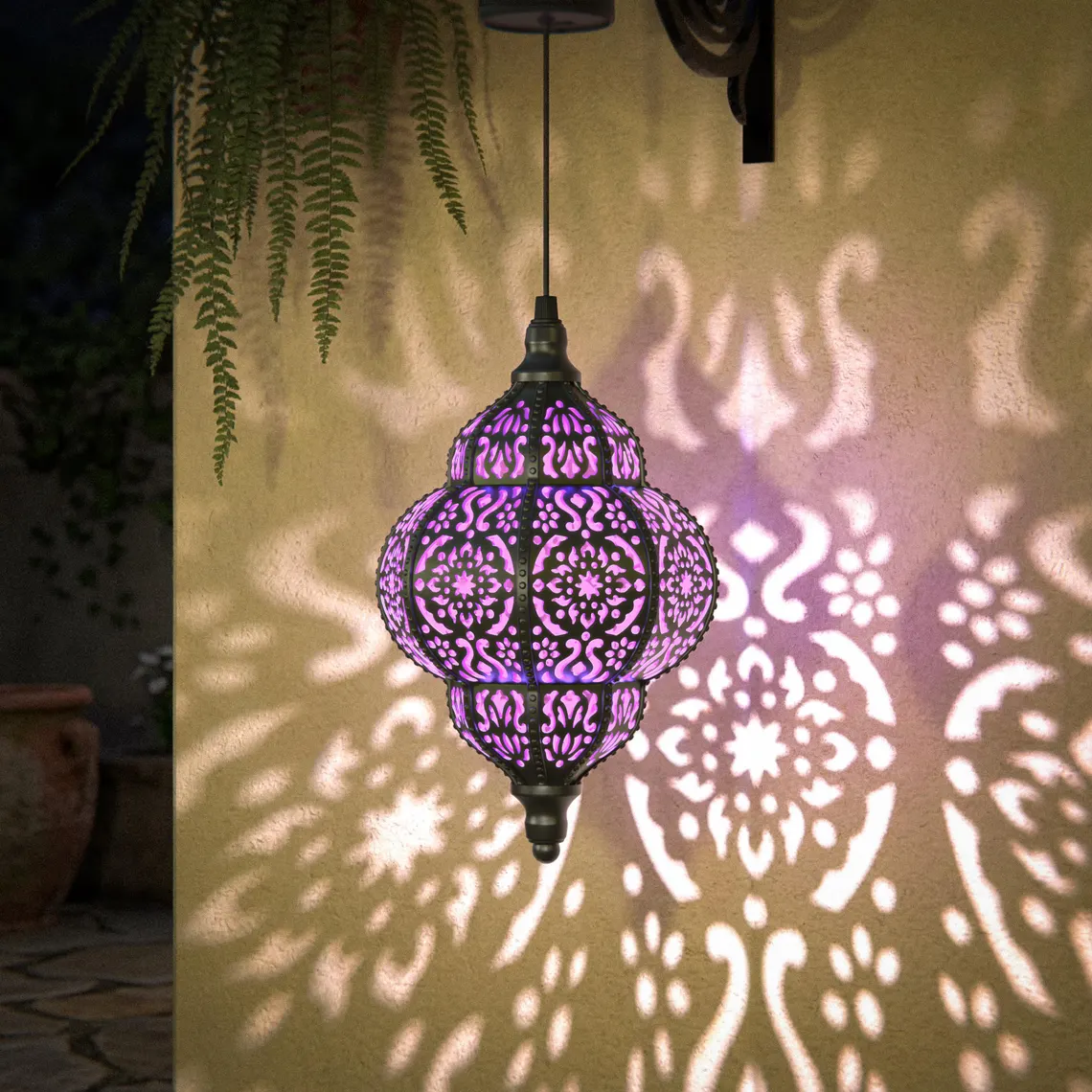 Moroccan Style Hanging Solar Lantern