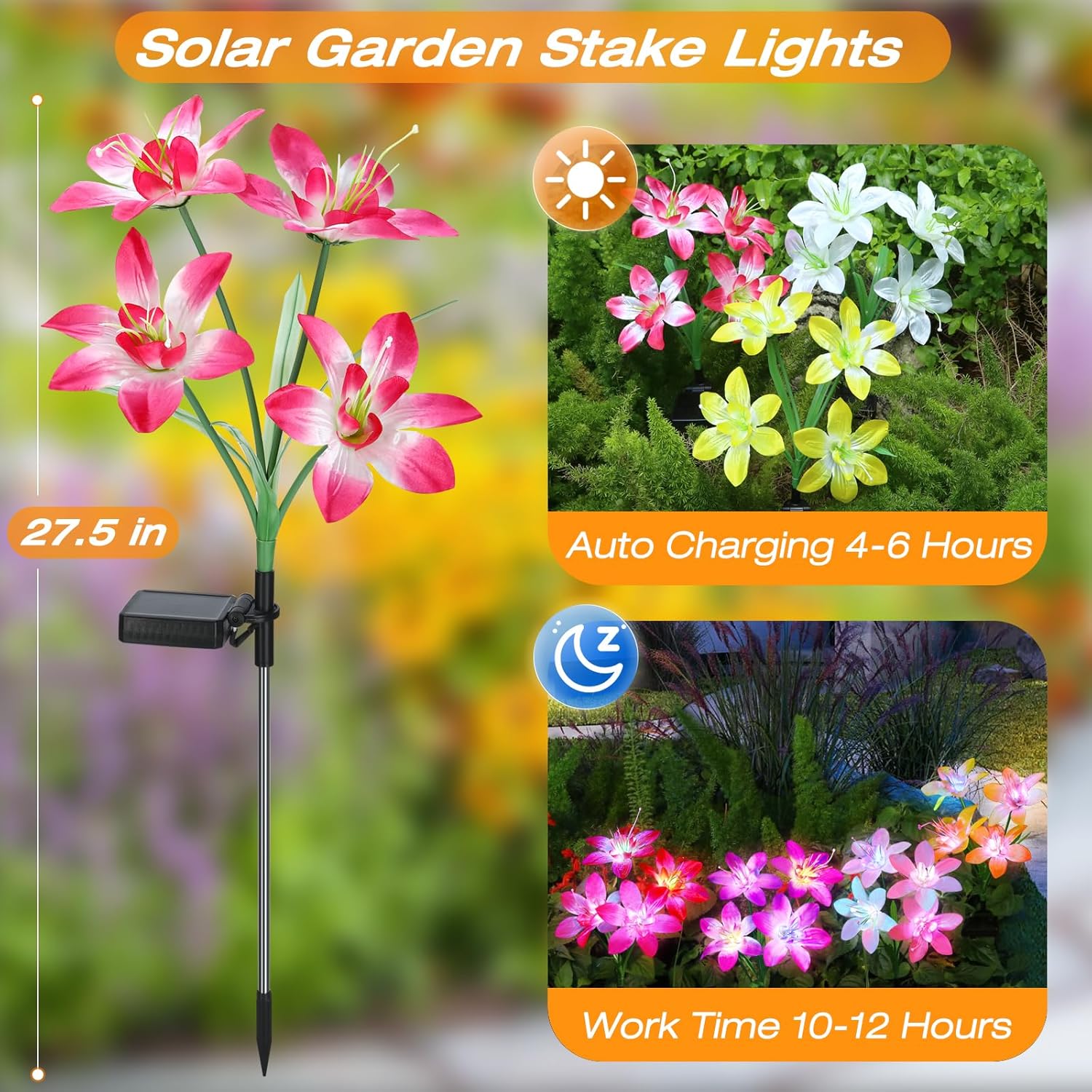 Colorful Gradient Lily Flower Light 🌷