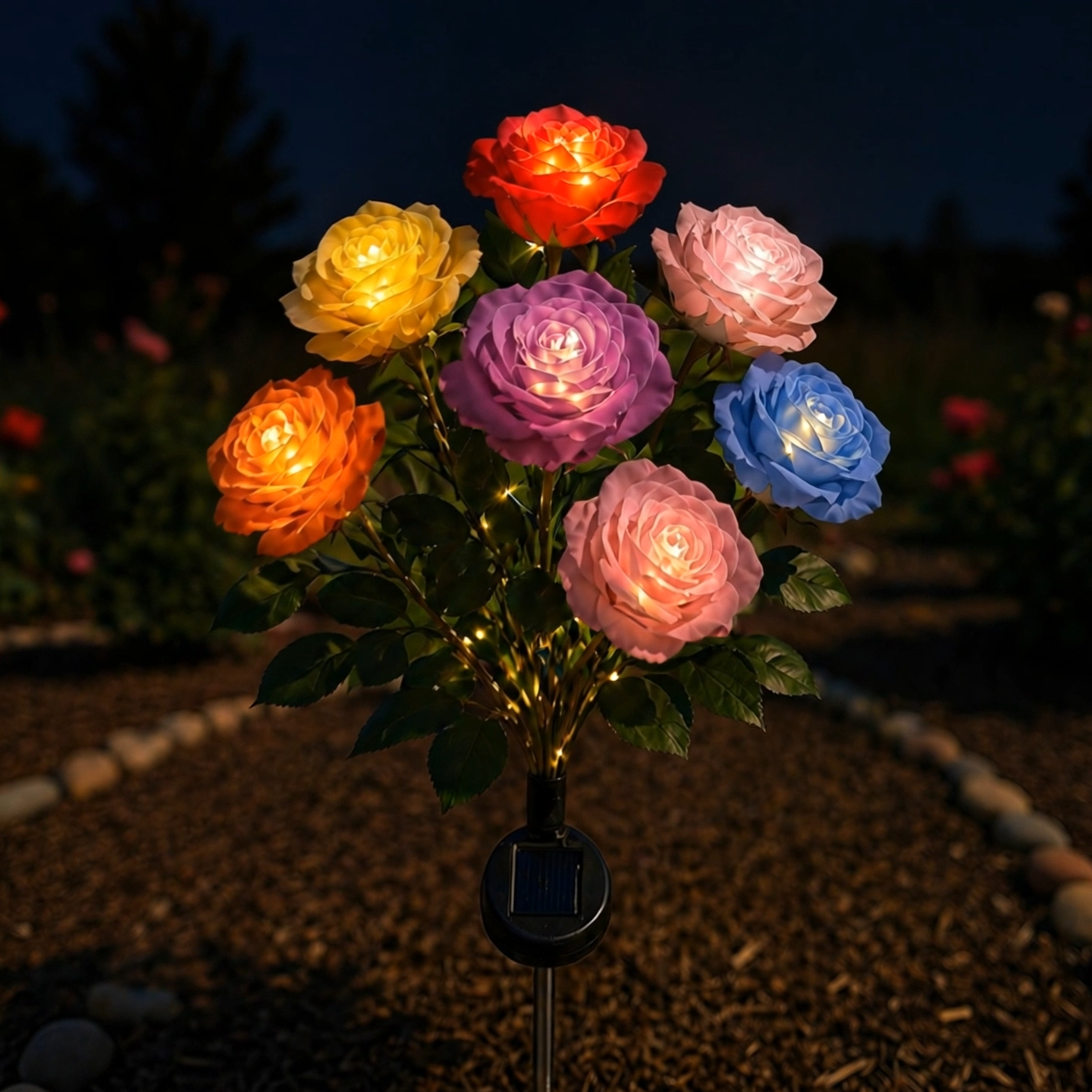 🎁🔥☀️2026 NEW Solar Simulated Garden Lights,upgraded solar panels, IP44 dustproof and waterproof
