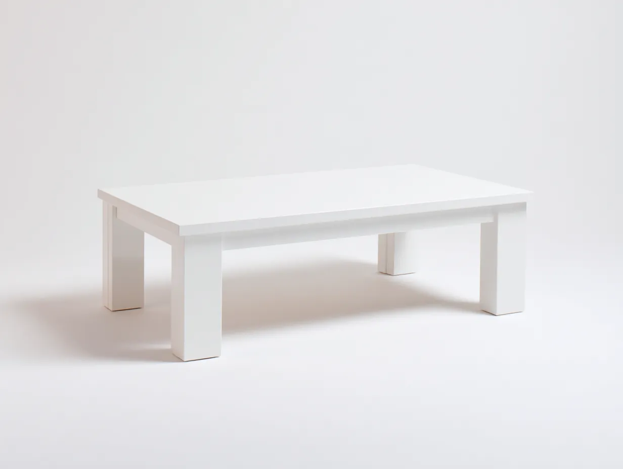 Couchtisch 122x70x39 cm - weiß - minimalistisches Rechteckdesign für Wohnzimmer-Malenronest