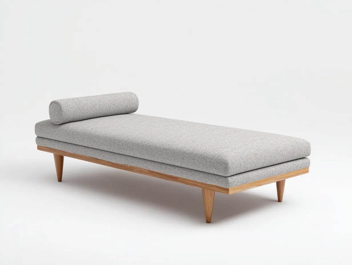 Sitzbank 162x60x50 cm - hellgrau und eiche hell - flache Polsterform für Schlafzimmer-Malenronest