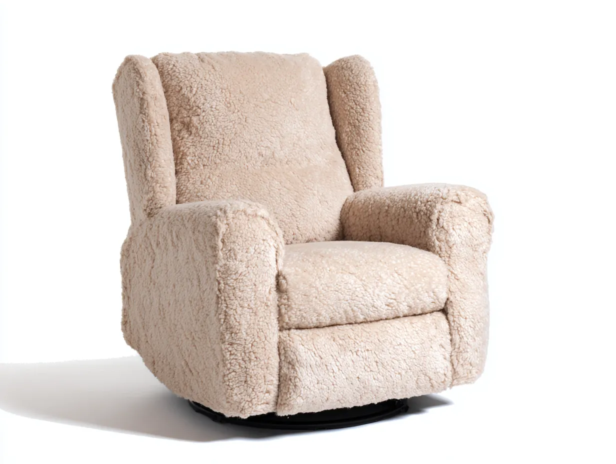 Sessel Relaxsessel mit Bouclé Struktur 103x97x99 cm - Beige und Schwarz - hoher Rücken für Wohnzimmer-Malenronest